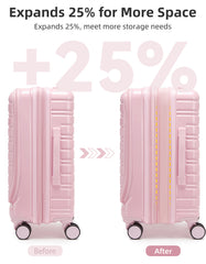 LARVENDER Classic Pink 20-Inch Carry-On Suitcase with TSA Lock and Smooth, Silent Wheels