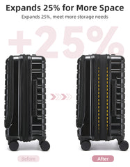 Airline-approved Larvender 20-inch Suitcase, Front Flip Design Equipped with TSA Lock