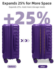 Larvender Airline-compliant 20-inch Luggage, Front Flip Panel with Built-in TSA Lock