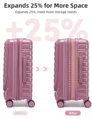 Larvender 20-inch Front Flip Cabin Luggage, Airline Compliant with Secure TSA Lock
