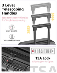 Larvender Airline-compliant 20-inch luggage with TSA lock and collapsible design