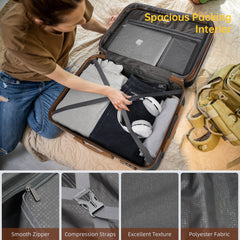 Suitcase Luggage Sets Classic Travel Bags 5 Pieces Black