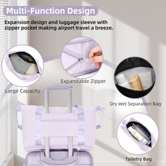Suitcase Luggage Sets Classic Travel Bags 5 Pieces Lavender