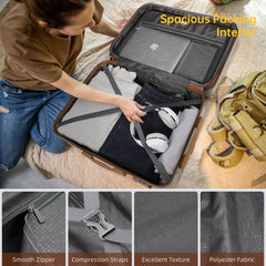 Suitcase Luggage Sets Classic Travel Bags 5 Pieces Beige