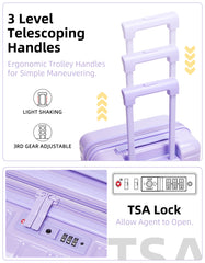 Collapsible Larvender 20-inch travel luggage – Airline compliant carry-on with integrated TSA lock