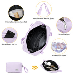 PP Material Hard Side Travel Carry On Vintage Luggage Bags Lavender