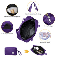 PP Material Hard Side Travel Carry On Vintage Luggage Bags Purple