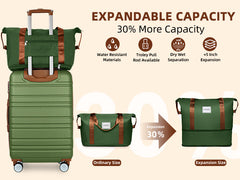 Suitcase Luggage Sets Classic Travel Bags 5 Pieces Green