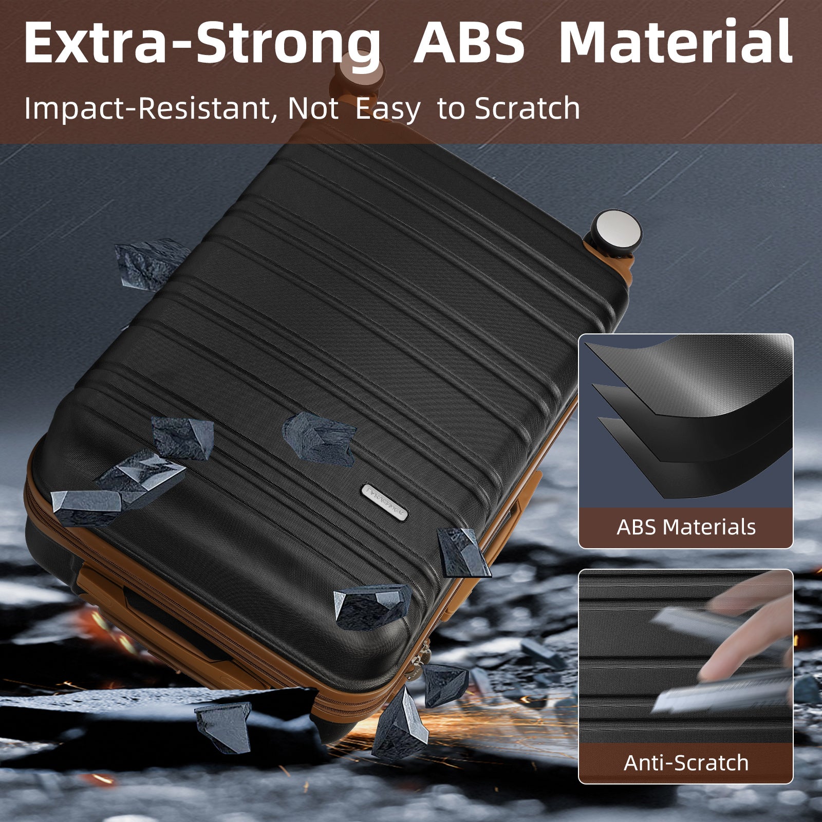Suitcase Luggage Sets Classic Travel Bags 5 Pieces Black