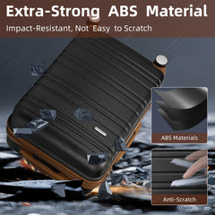 Suitcase Luggage Sets Classic Travel Bags 5 Pieces Black