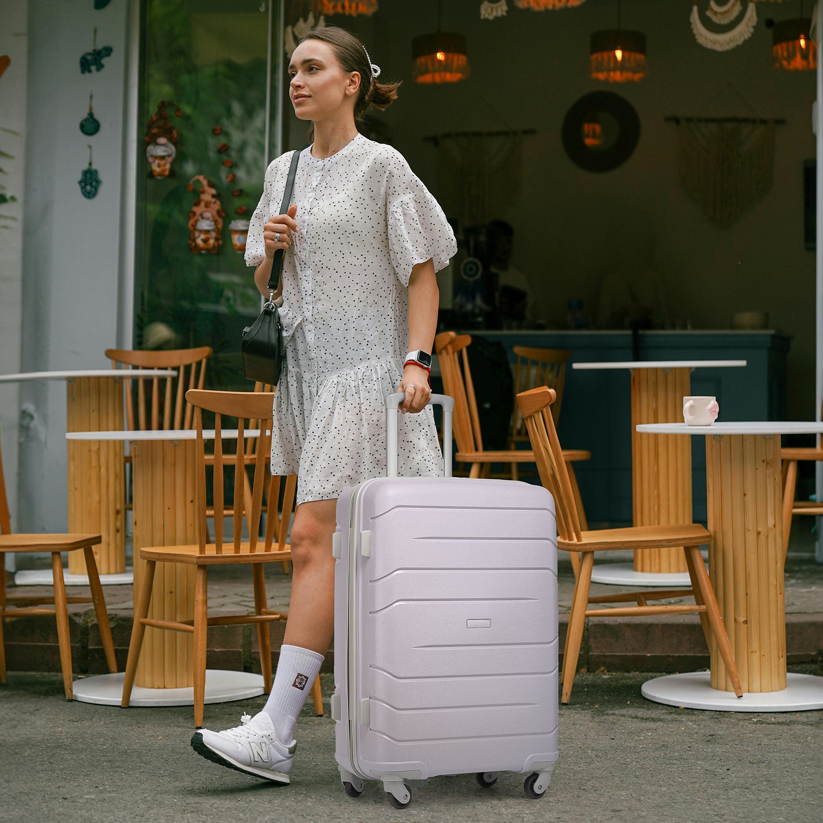 20/24/28 Inch PP Hard Shell Luggage 5 Piece Lavender