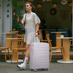 20/24/28 Inch PP Hard Shell Luggage 5 Piece Lavender